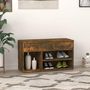 Voir la diapositive 4 : VIDAXL Banc a chaussures Chene fume 80x30x45 cm Bois d'ingenierie