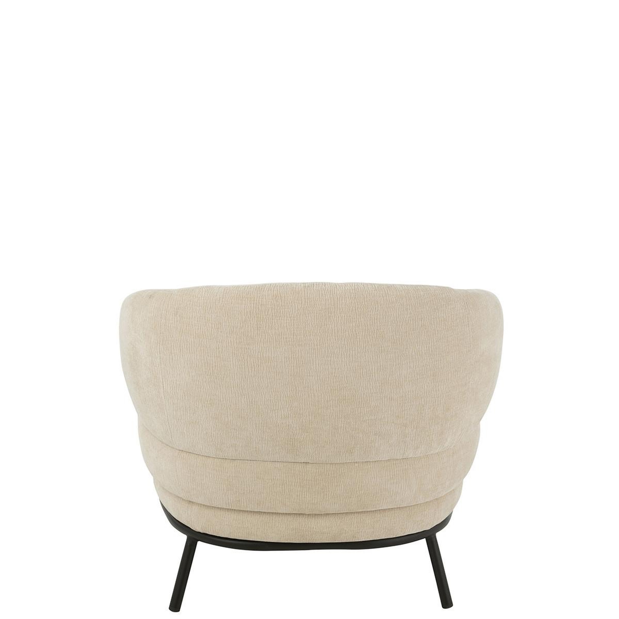 Voir la diapositive 4 : J-LINE Fauteuil Lounge  Mars  84cm Beige