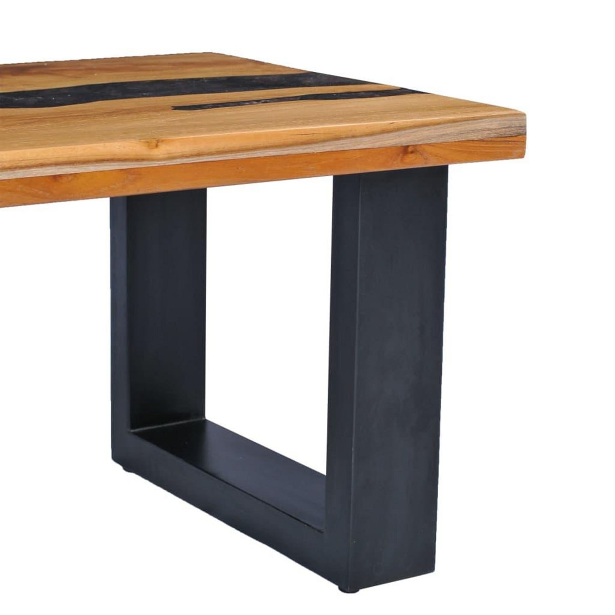 VIDAXL Table basse 100x50x40 cm Bois de teck massif et polyresine