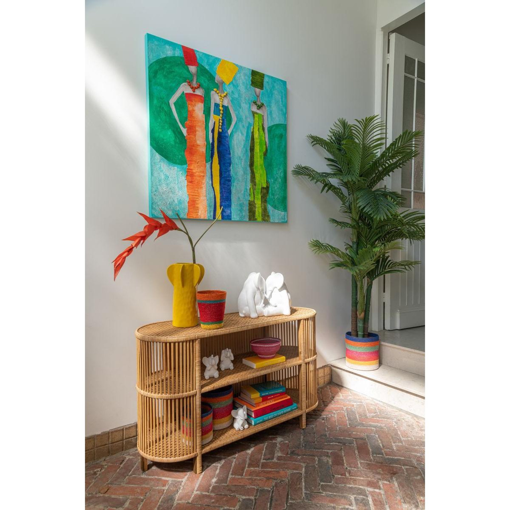 Voir la diapositive 4 : J-LINE Toile peinture déco  fog  100x100cm multicolore