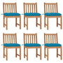 Voir la diapositive 1 : VIDAXL Chaises de jardin lot de 6 avec coussins Bois de teck massif