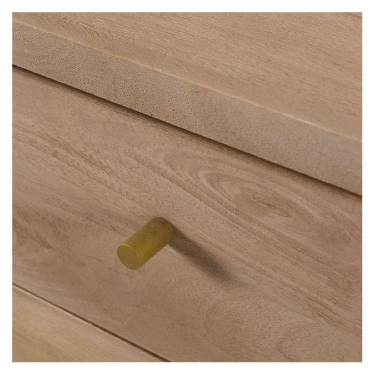 Rendez vous déco Commode 8 tiroirs en bois de manguier et pieds en métal doré-Bran