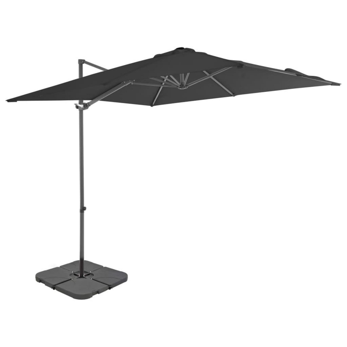 VIDAXL Parasol de jardin avec base portable anthracite