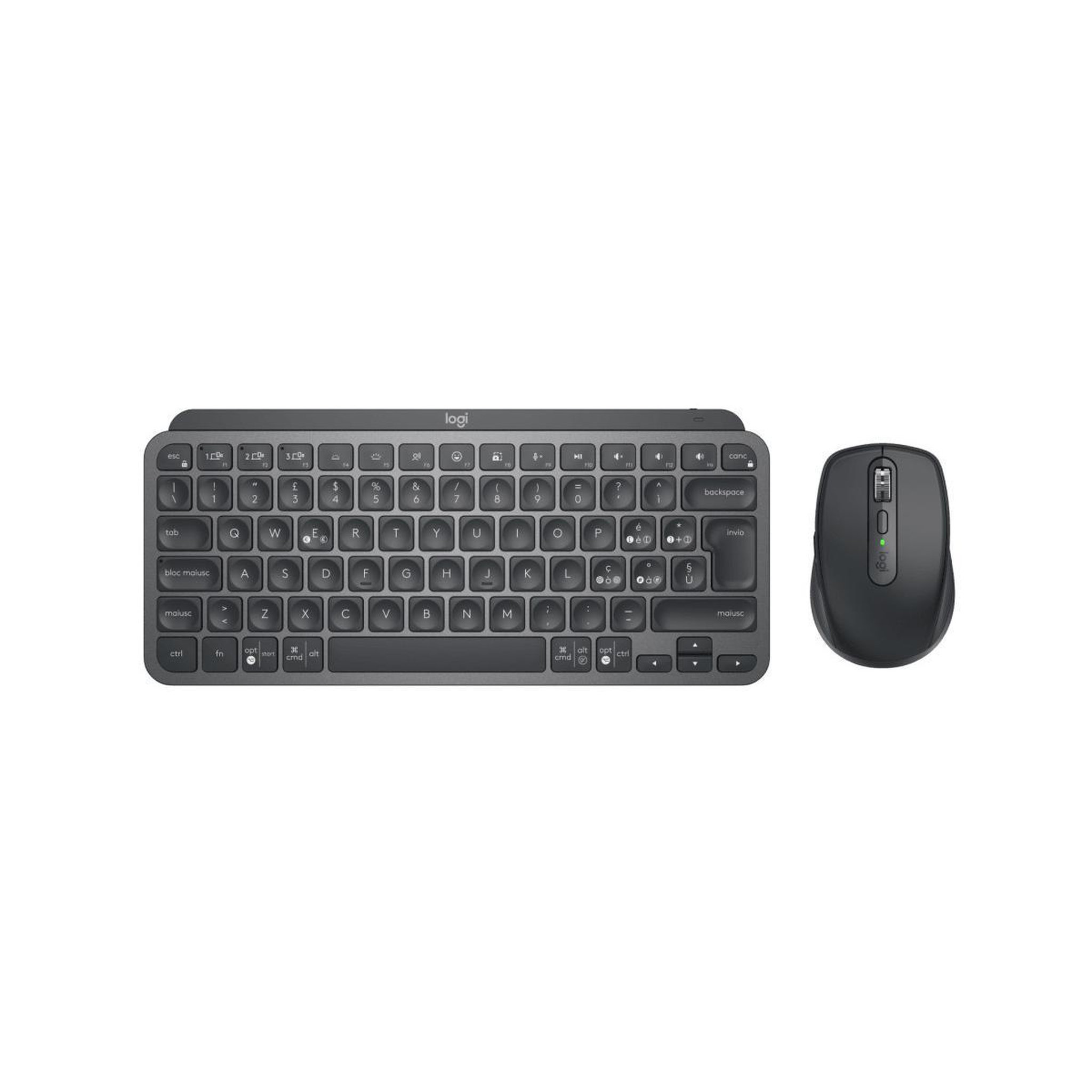 Voir la diapositive 2 : Logitech Logitech mx keys mini combo for business clavier souris incluse rf sans fil + bluetooth qwerty italien graphite