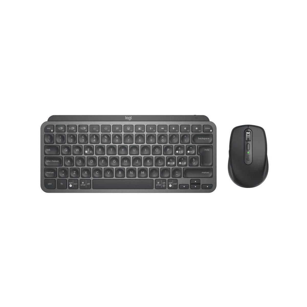 Logitech Logitech MX Keys Mini Combo for Business clavier Souris incluse RF sans fil + Bluetooth QWERTY Italien Graphite