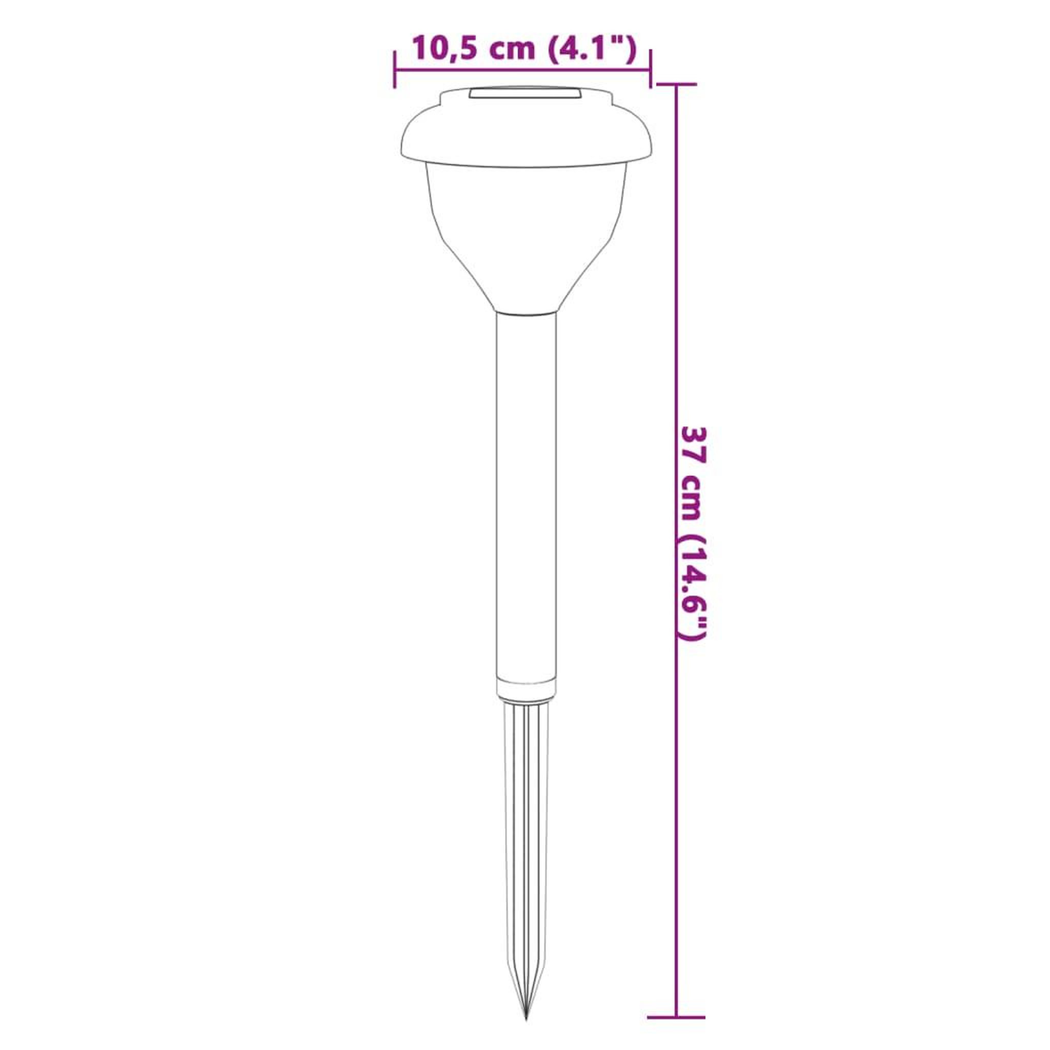 Voir la diapositive 6 : VIDAXL Lampes solaires d'allees et piquets de sol 4pcs blanc chaud RVB