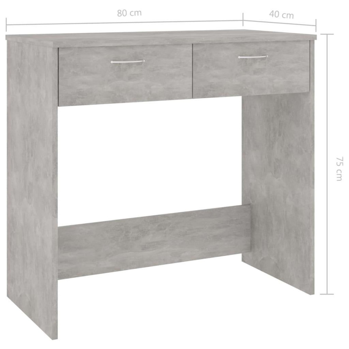 VIDAXL Bureau Gris beton 80x40x75 cm Bois d'ingenierie