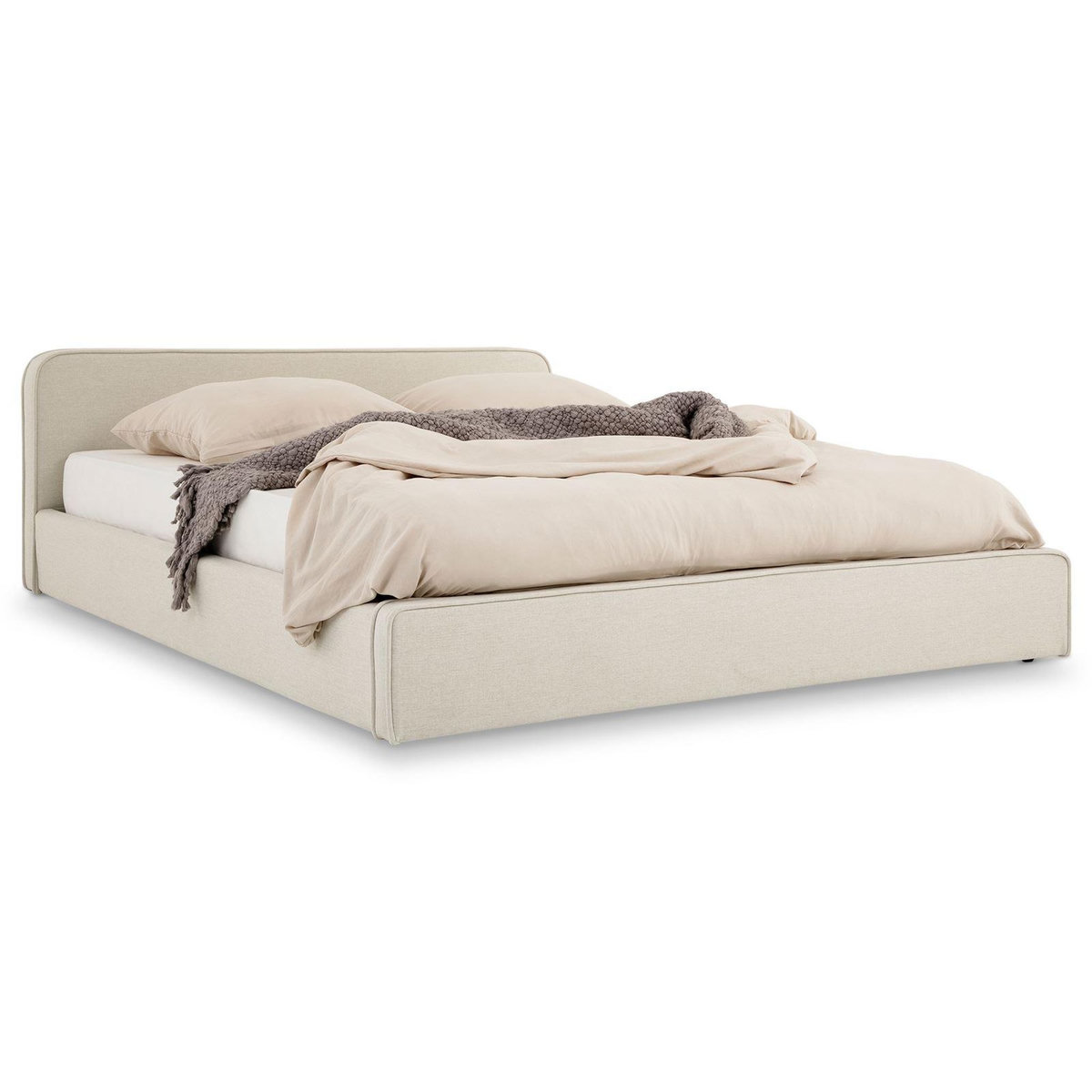 IDIMEX Lit double BELARTI 140 x 190 cm, revêtement en tissu