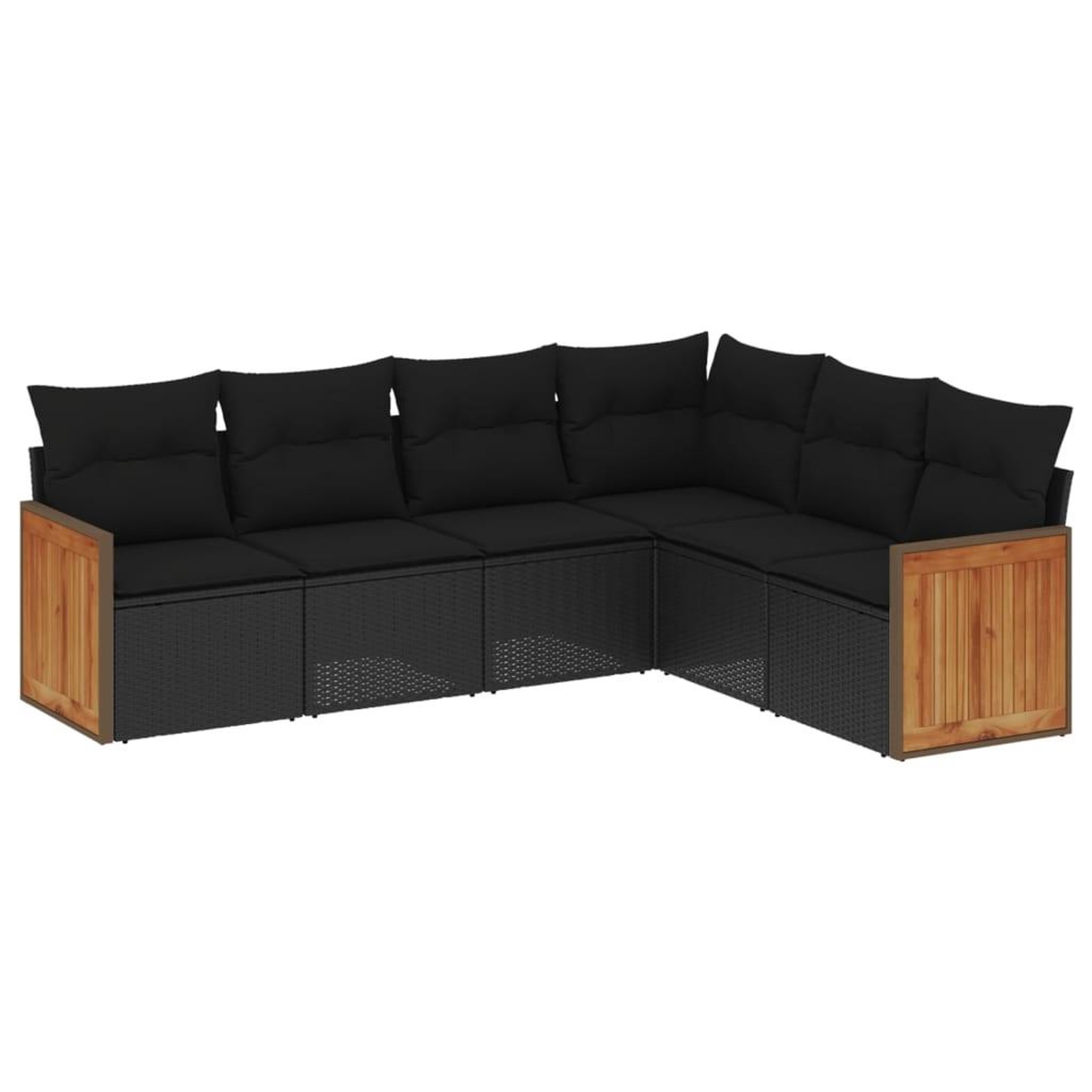 Voir la diapositive 2 : VIDAXL Salon de jardin 6 pcs avec coussins noir resine tressee