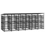 Voir la diapositive 1 : VIDAXL Chenil d'exterieur avec toit pour chiens Acier 11,06 m²