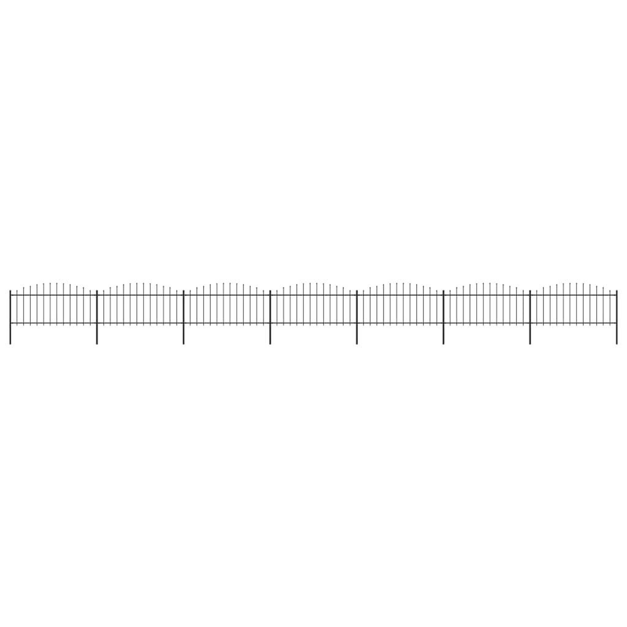 VIDAXL Cloture de jardin a dessus en lance Acier (0,5-0,75)x11,9m Noir