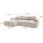 Voir la diapositive 6 : BEST MOBILIER Yulin - canapé d'angle gauche 4 places convertible avec coffre en tissu bouclette