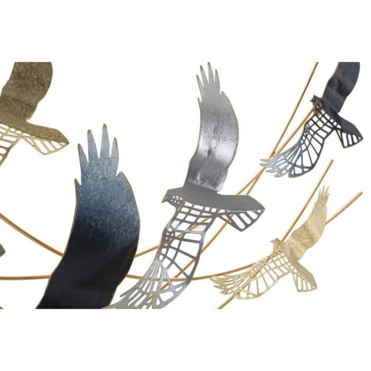 Paris Prix Décoration Murale en Métal  Oiseaux  90cm Multicolore