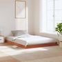 Voir la diapositive 1 : VIDAXL Cadre de lit sans matelas cire marron 135x190cm bois pin massif