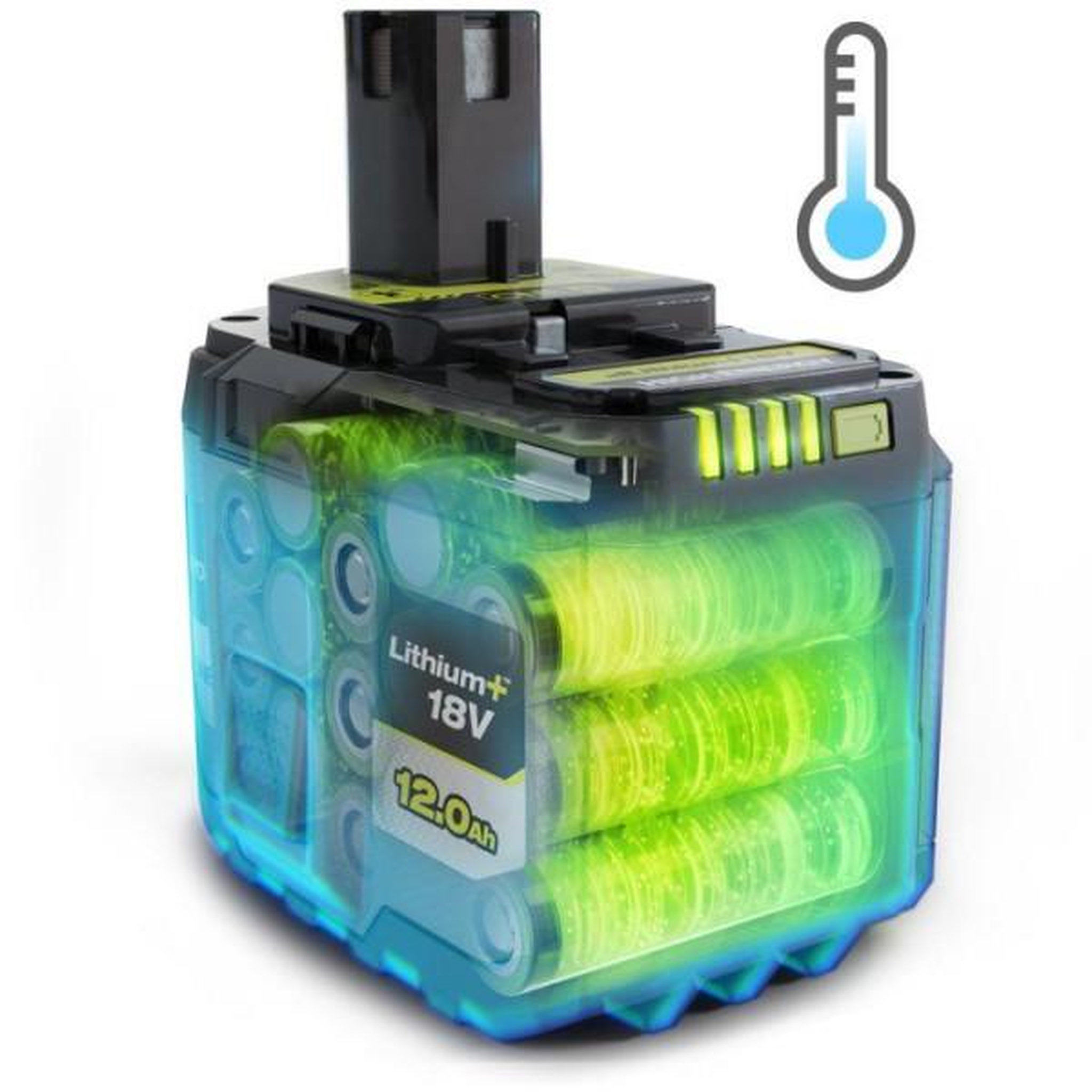 Voir la diapositive 4 : Ryobi Batterie Lithium+ High Energy - RYOBI - RB18120TG - 18V - Capacité 12,0Ah