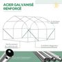 Voir la diapositive 5 : OUTSUNNY Serre de jardin tunnel 10,4 m² - 6 fenêtres et porte zippée avec moustiquaires - acier galvanisé PE blanc