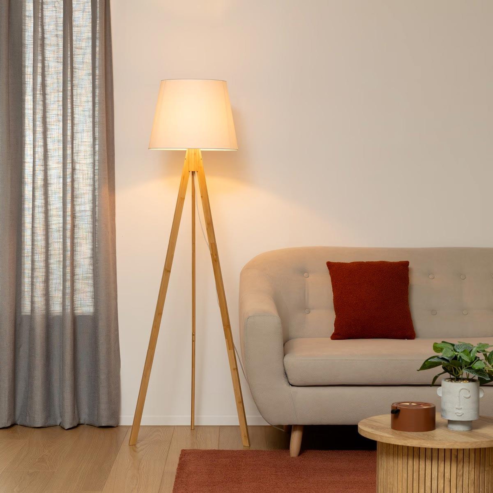 Voir la diapositive 5 : ATMOSPHERA Lampadaire bambou bahi - hauteur 160 cm