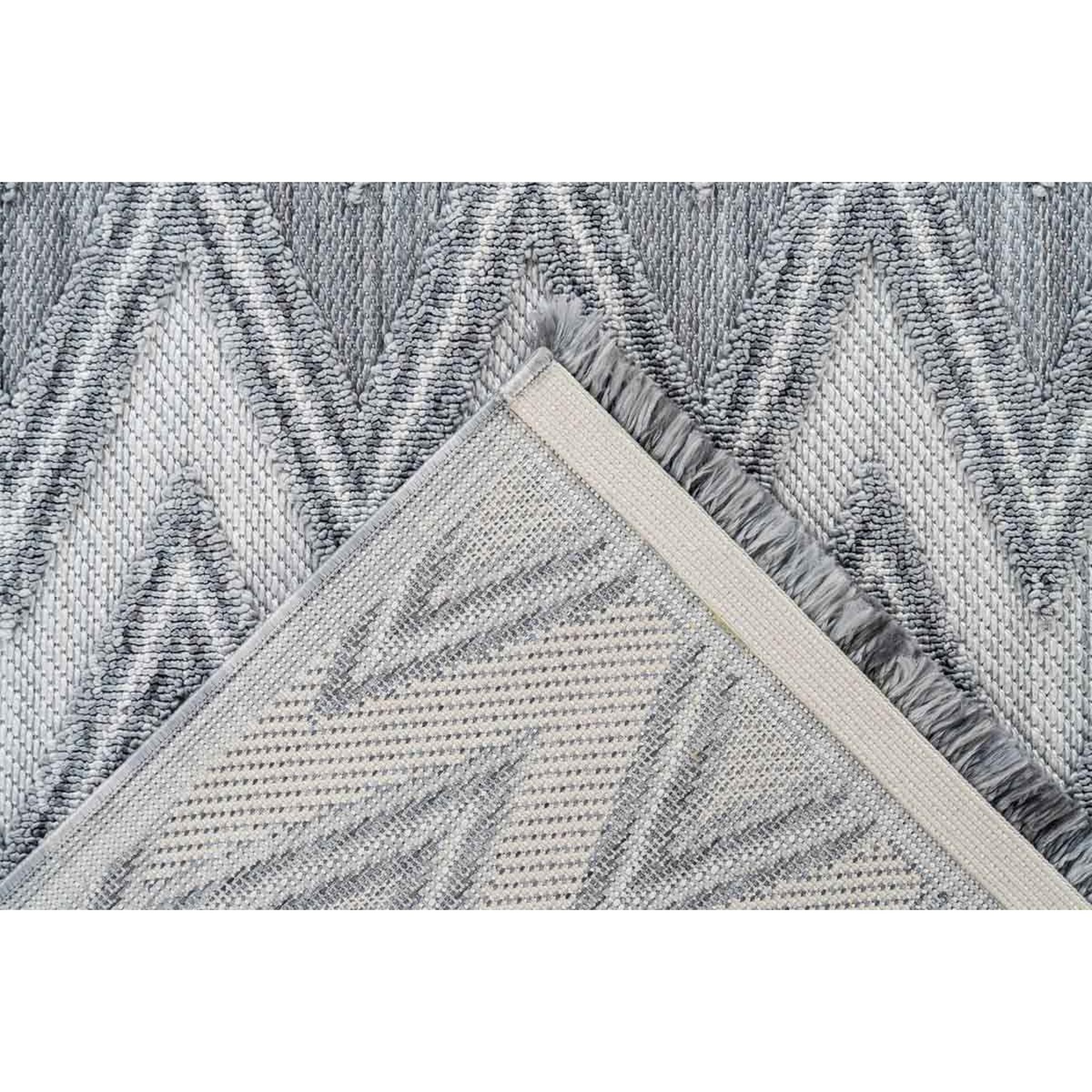 Voir la diapositive 4 : Paris Prix Tapis tissé ethnique à poils courts  sarai  gris