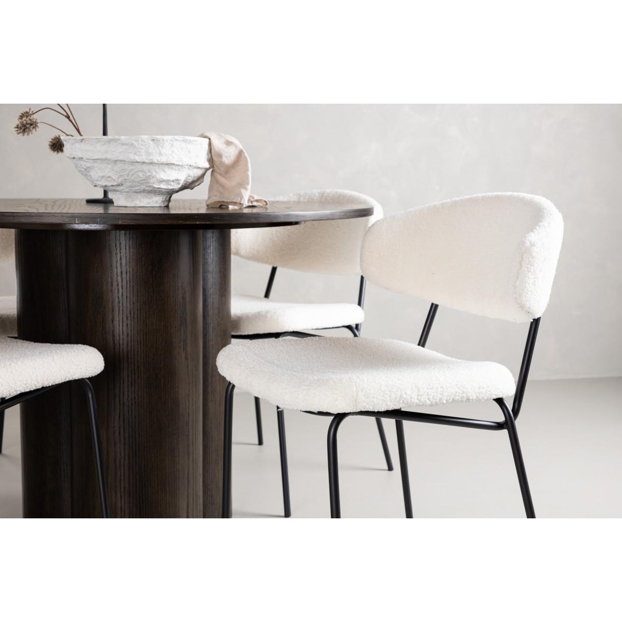 Voir la diapositive 4 : Paris Prix Ensemble table à manger & 4 chaises  olivia & chico  110cm moka & blanc