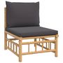 Voir la diapositive 5 : VIDAXL Salon de jardin 7 pcs avec coussins gris fonce bambou