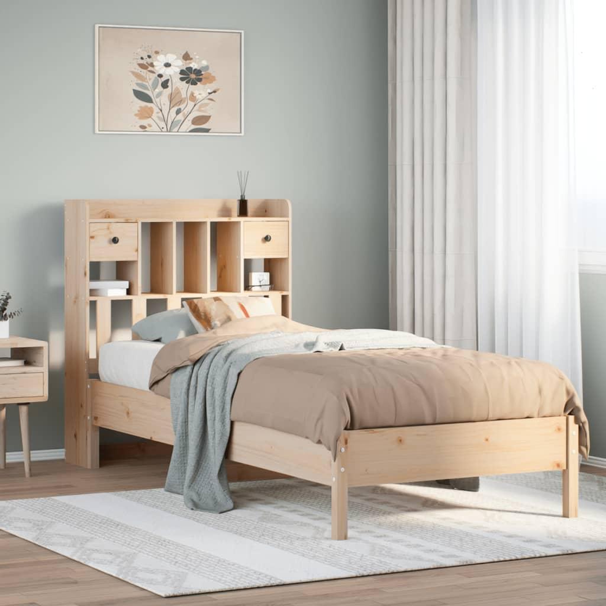 VIDAXL Lit bibliotheque sans matelas 75x190 cm bois de pin massif