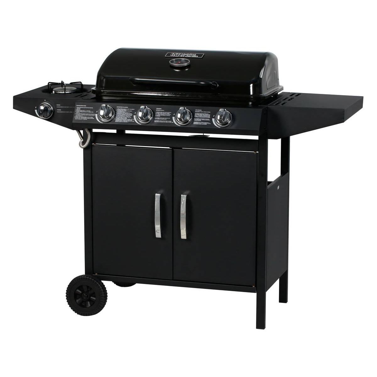Habitat et Jardin Barbecue gaz  Festa 5  - 5 brûleurs dont 1 latéral - 12.9 Kw- Noir