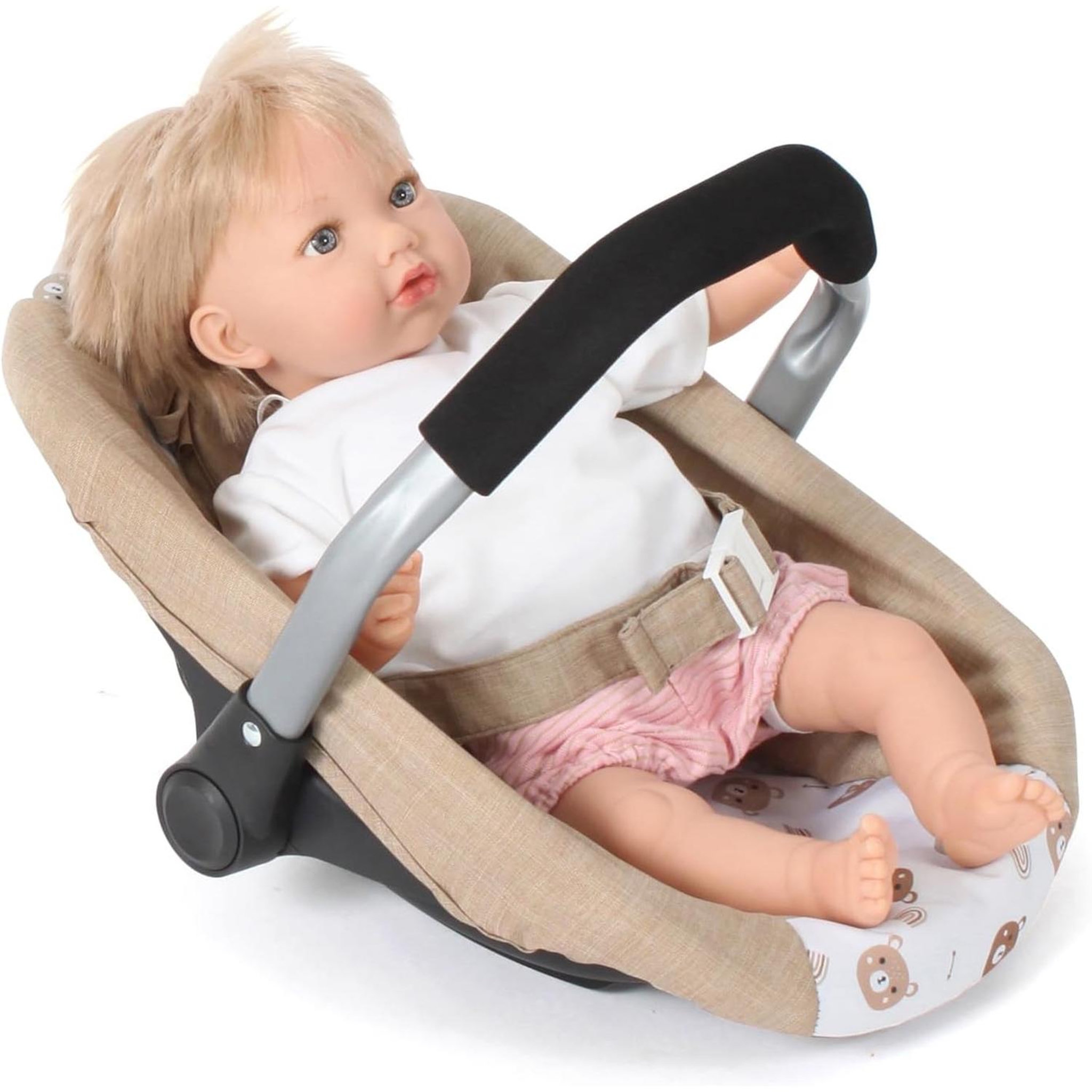 Voir la diapositive 2 : BAYER CHIC 2000 Siège auto pour poupées Beige avec oursons