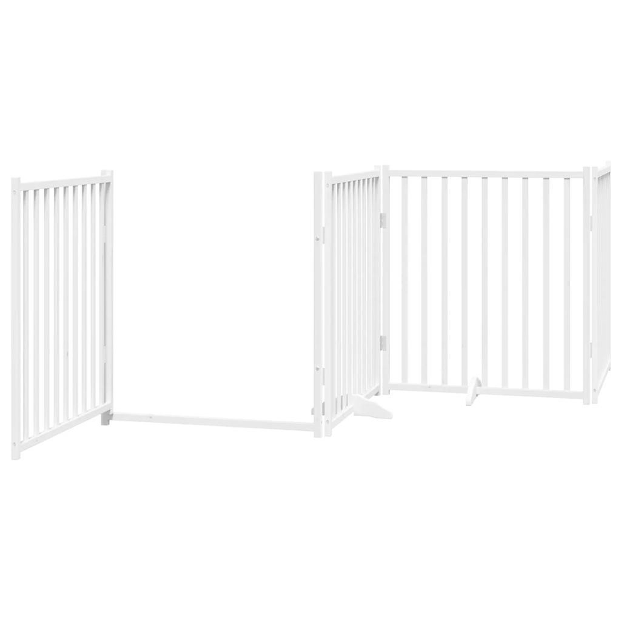 Voir la diapositive 4 : VIDAXL Barriere pour chien porte pliable 6panneaux blanc bois peuplier