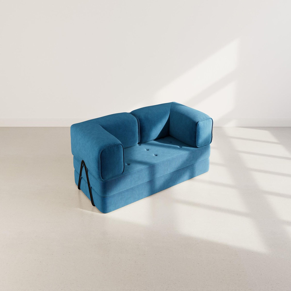 LISA DESIGN Poppy - canapé 3 places convertible en velours côtelé