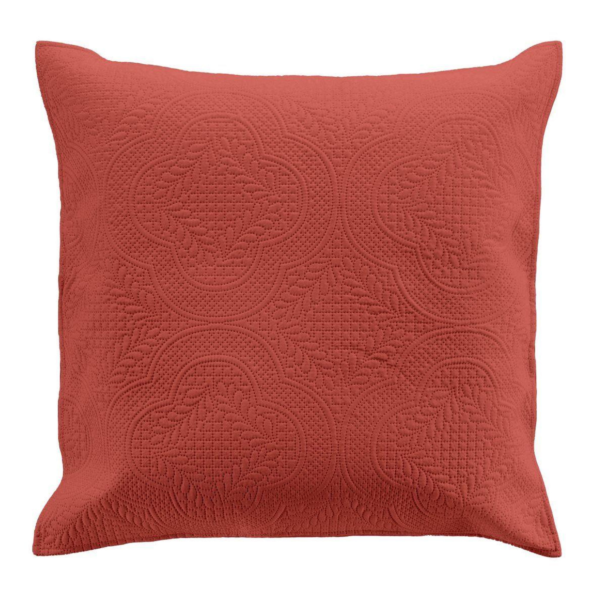 Douceur d'Intérieur Housse de coussin  romane  60x60cm terracotta