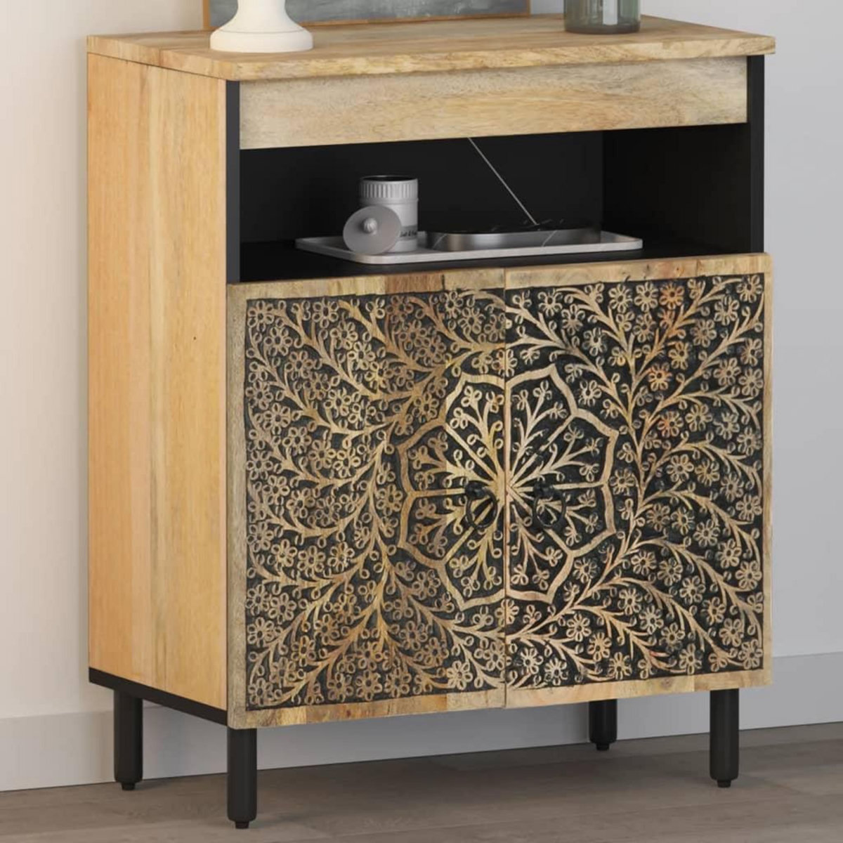 VIDAXL Armoire laterale 60x33x75 cm bois massif de manguier