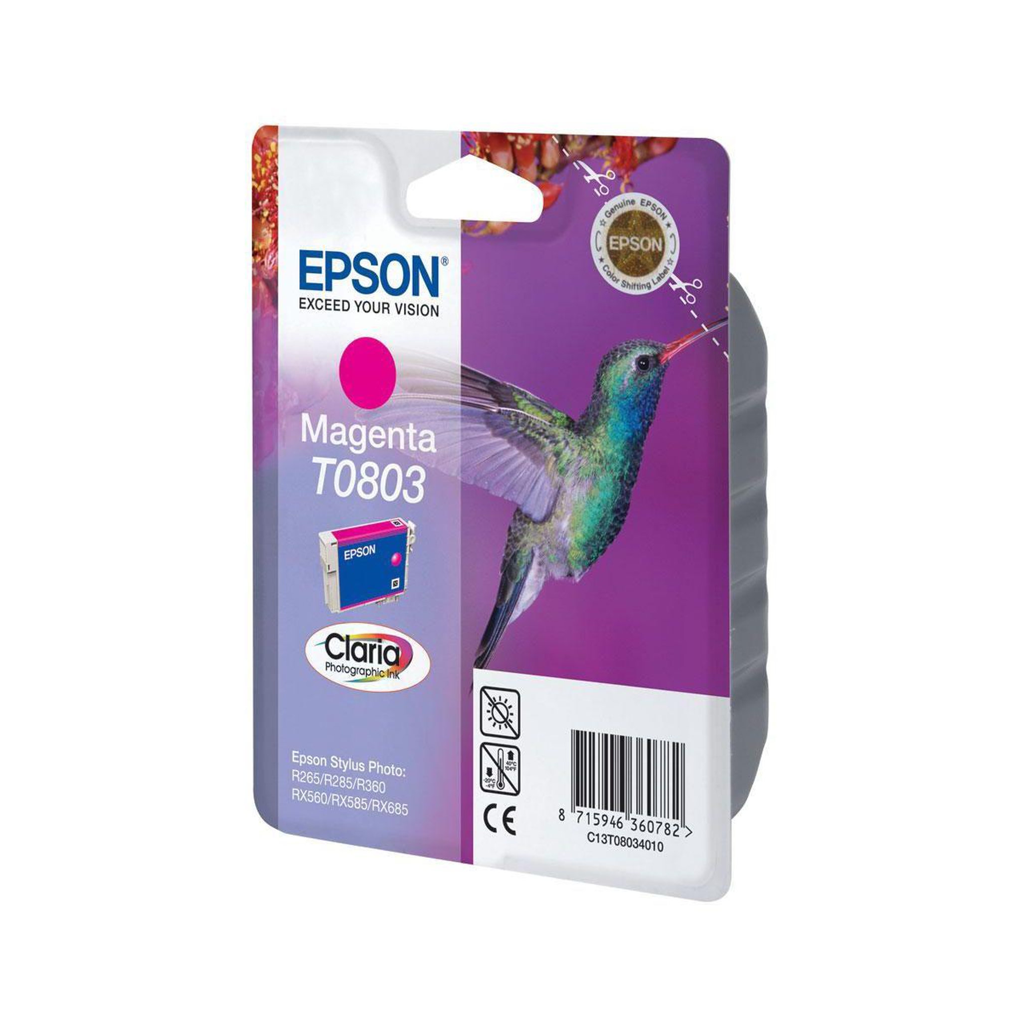 Epson Cartouche d'encre originale t0803 magenta série colibri - c13t08034010