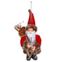 Voir la diapositive 1 : FEERIC LIGHT & CHRISTMAS Sujet de Noël Santa  Vintage  13cm Rouge