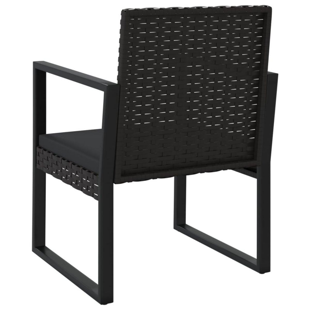 VIDAXL Fauteuil de jardin avec coussin Noir Resine tressee