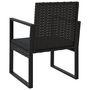 Voir la diapositive 5 : VIDAXL Fauteuil de jardin avec coussin Noir Resine tressee