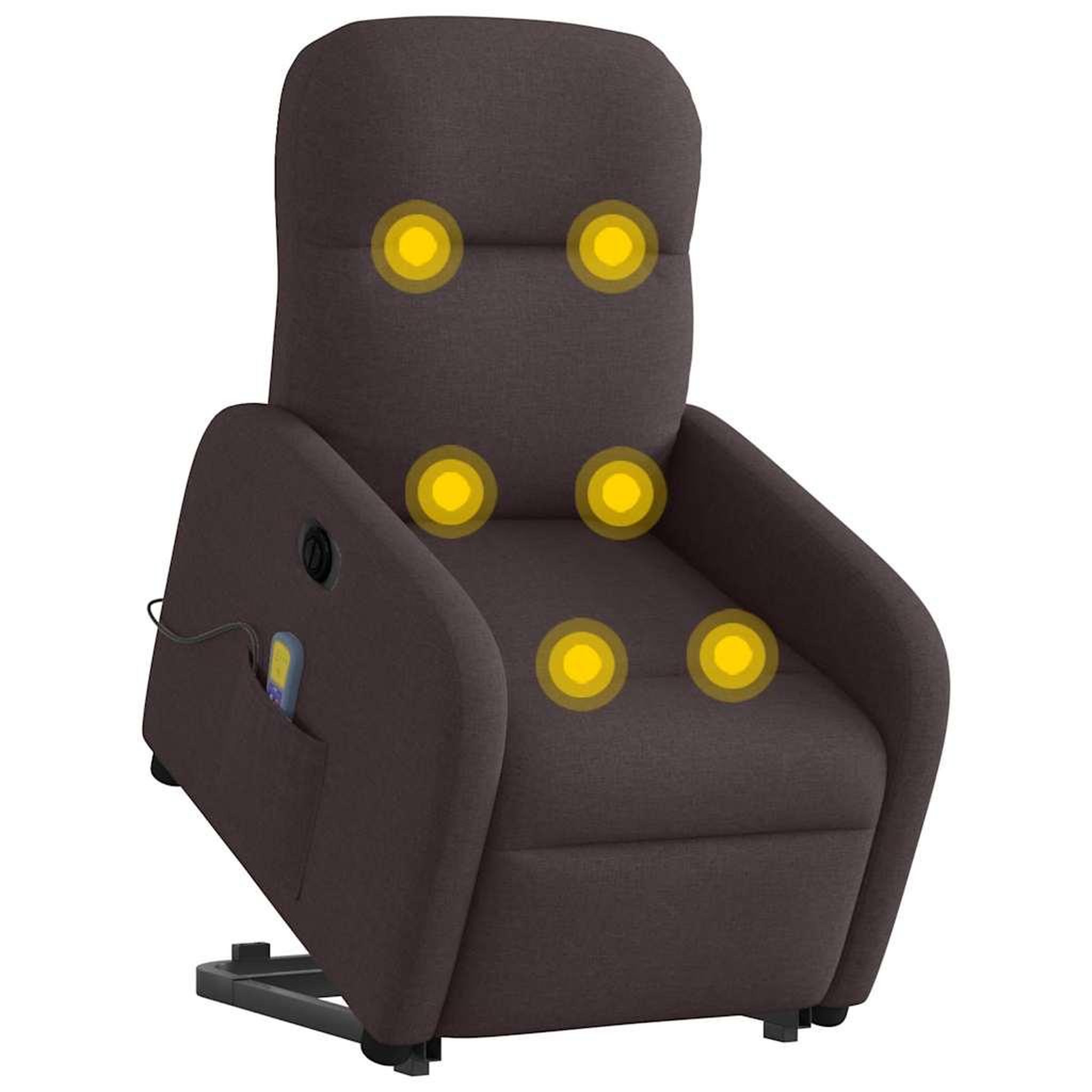 Voir la diapositive 3 : VIDAXL Fauteuil inclinable de massage electrique Marron fonce Tissu