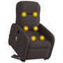 Voir la diapositive 3 : VIDAXL Fauteuil inclinable de massage electrique Marron fonce Tissu