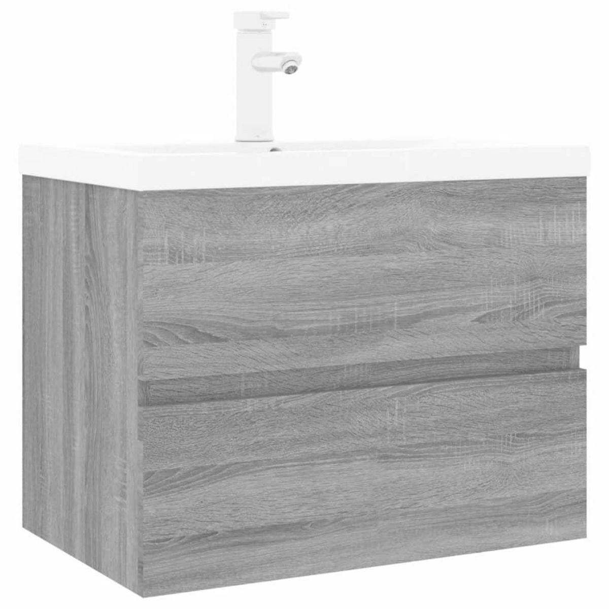 VIDAXL Meuble lavabo avec bassin integre Sonoma gris Bois d'ingenierie