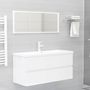 Voir la diapositive 3 : VIDAXL Armoire d'evier lavabo integre blanc brillant bois d'ingenierie