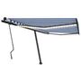 Voir la diapositive 2 : VIDAXL Auvent manuel retractable avec LED 400x300 cm Bleu et blanc