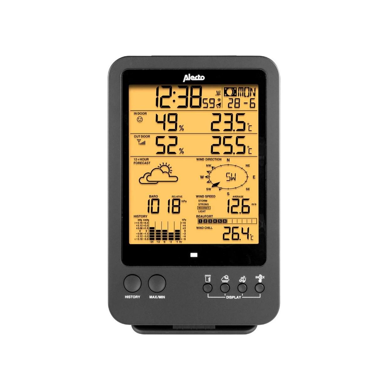 NEDIS Station météo professionnelle avec capteur blanc/noir - WS-4700