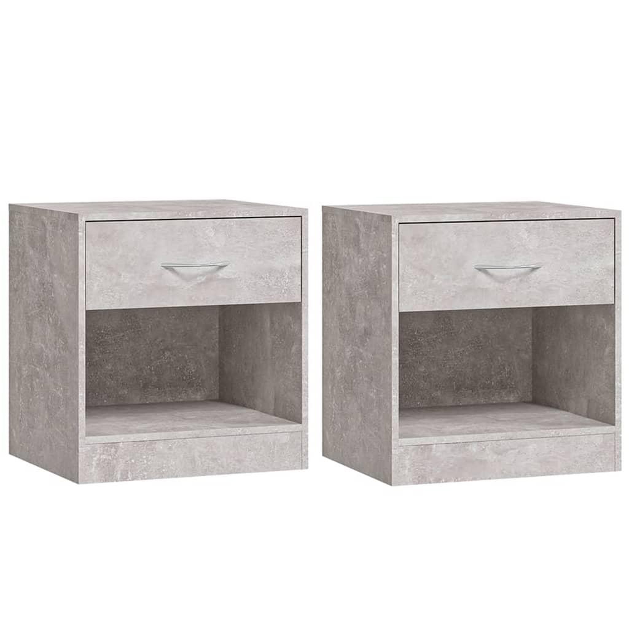 Voir la diapositive 2 : VIDAXL Tables de chevet 2 pcs avec tiroir Gris beton