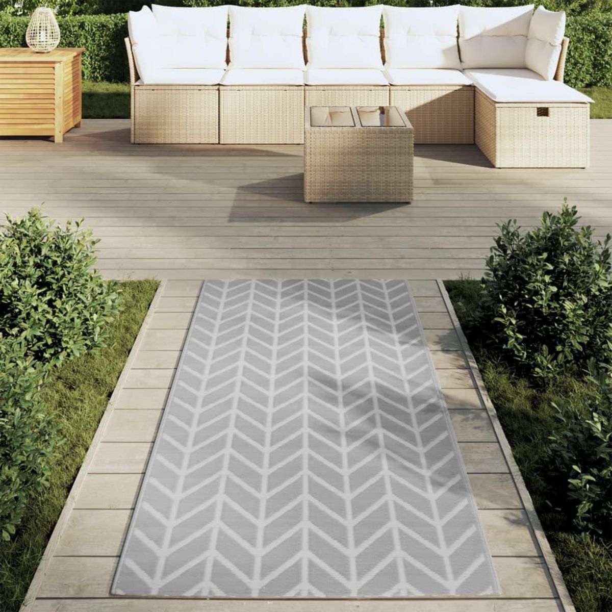 VIDAXL Tapis d'exterieur ARAKIL gris 80 x 150 cm PP