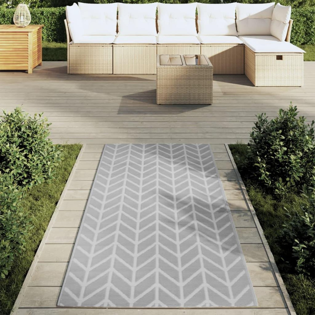VIDAXL Tapis d'exterieur ARAKIL gris 80 x 150 cm PP