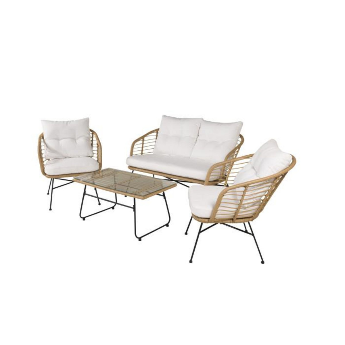 Paris Prix Salon de Jardin  Viga  126cm Naturel