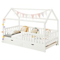 IDIMEX Lit cabane Enfant 90x190 cm LISAN lit Simple Montessori avec  Barrières de Protection en Pin Massif lasuré Rose : : Cuisine et  Maison