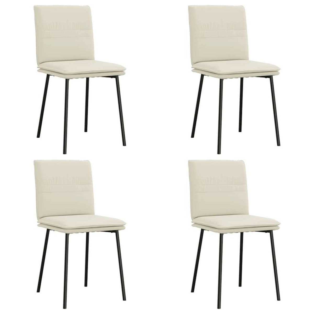 VIDAXL Chaises a manger lot de 4 Creme Velours