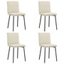 Voir la diapositive 2 : VIDAXL Chaises a manger lot de 4 Creme Velours