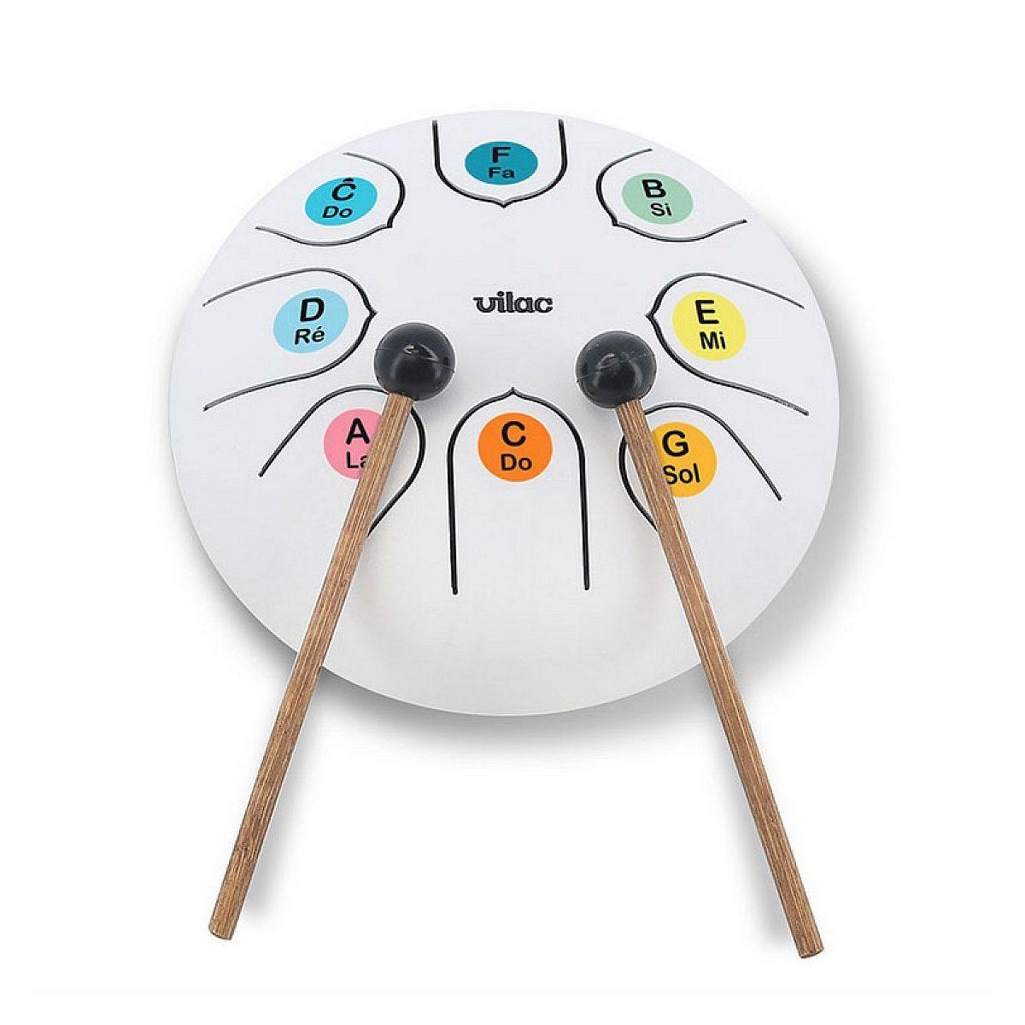 Voir la diapositive 2 : Vilac Tongue drum en metal - blanc neige
