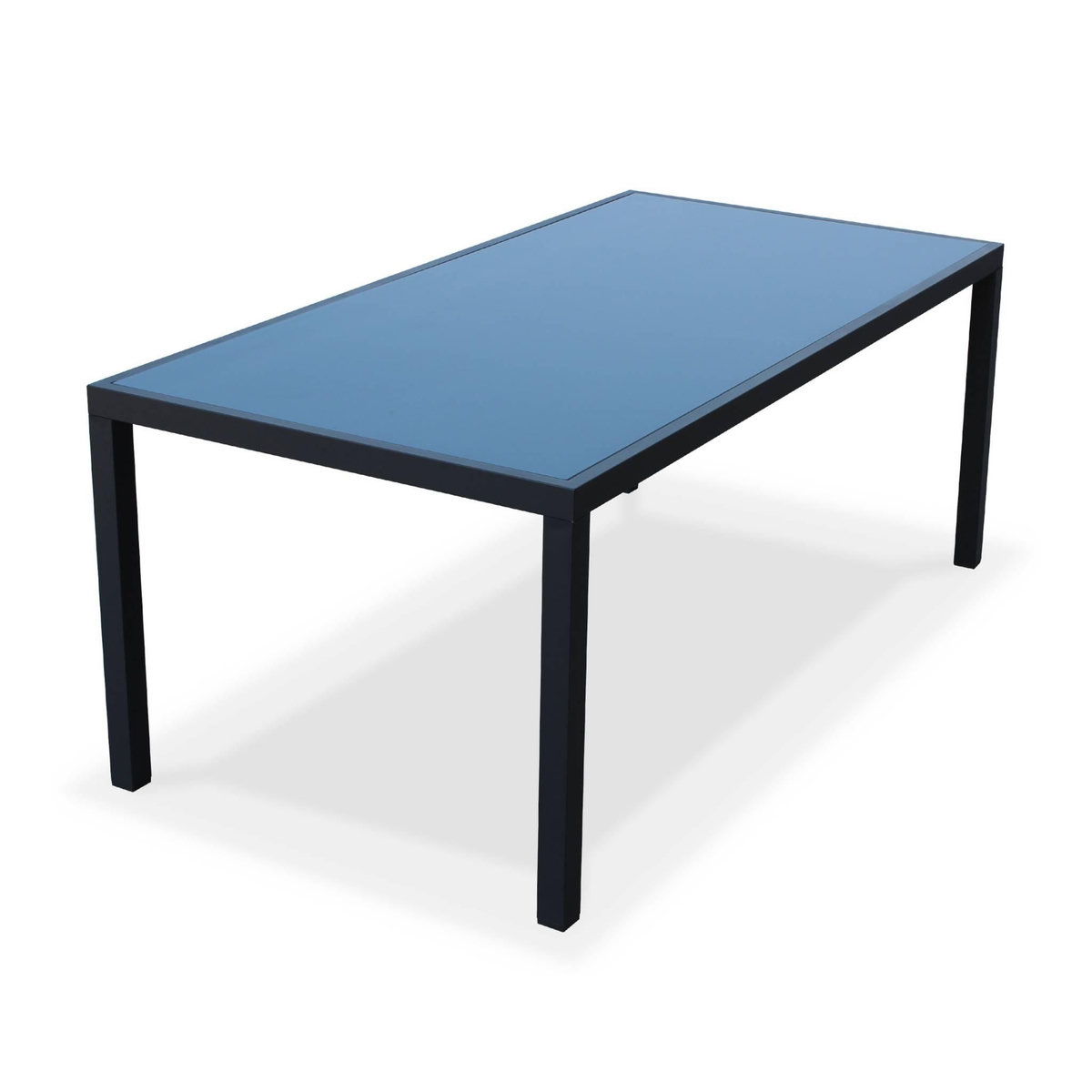 SWEEEK Table de jardin aluminium + 8 assises - Capua 180cm - Anthracite. gris - 8 places - 1 grande table rectangulaire. 8 fauteuils empilables